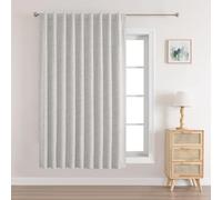 Joydeco 100% Rideau Occultant Gris Blanc sur Mesure à Passants Cachées et à Passe Tringle - 1 Panneau