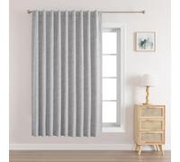 Joydeco 100% Rideau Occultant Gris Clair sur Mesure à Passants Cachées et à Passe Tringle - 1 Panneau