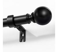 Joydeco DEY7A Lot de tringles à rideaux décoratives réglables de 76 à 236 cm avec embout en aluminium pour salle de douche, chambre à coucher, salon Noir