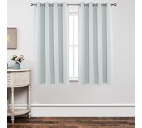 Joydeco Ensemble de 2 Rideaux Longs Blancs à Isolation Thermique avec œillets pour fenêtre de Salon, Chambre à Coucher (132 x 160 cm (l x L), Blanc grisâtre)