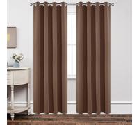 Joydeco Ensemble de 2 Rideaux Longs occultants à Isolation Thermique avec œillets pour fenêtre de Salon, Chambre à Coucher (132 x 274 cm (l x L), Marron)