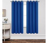 Joydeco Ensemble de 2 Rideaux Longs occultants à Isolation Thermique avec œillets pour fenêtres de Chambre à Coucher et Salon (106 x 183 cm (l x L), Bleu Roi)