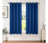 Joydeco Ensemble de 2 Rideaux Longs occultants à Isolation Thermique avec œillets pour fenêtres de Chambre à Coucher et Salon (106 x 183 cm (l x L), Bleu Roi)