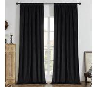 Joydeco Lot de 2 Rideaux 100% occultants en Velours à Isolation Thermique et élégants pour Chambre à Coucher et Salon (Passe-Tringle et Languette arrière, 132 x 183 cm)