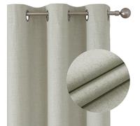 Joydeco Lot de 2 rideaux 100 % occultants pour chambre à coucher, 228 cm de haut, isolation thermique, isolation thermique, œillets, avec revêtement arrière, pour salon, 168 x 228 cm, beige clair