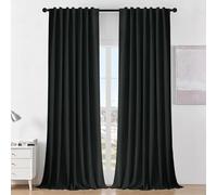 Joydeco Lot de 2 Rideaux occultants pour Chambre à Coucher de 213,4 cm de Long, avec Languette arrière/Passe-Tringle pour Salon, Rideaux occultants texturés à Isolation Thermique, 132,1 cm de Large x