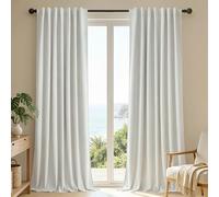 Joydeco Lot de 2 Rideaux occultants pour Chambre à Coucher de 213,4 cm de Long, Pattes arrière/Passe-Tringle 100% occultants, Rideaux occultants texturés à Isolation Thermique, 132,1 cm de Large x