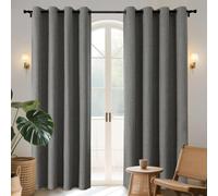 Joydeco Lot de 2 Rideaux occultants pour Chambre à Coucher, Rideaux 100% occultants texturés Thermiques, Protection de l'intimité, 132,1 x 183 cm (l x L), Gris