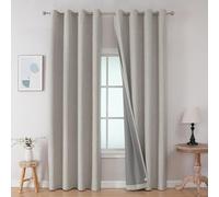 Joydeco Lot de 2 Rideaux occultants Thermiques texturés pour Chambre à Coucher (106,7 x 213,4 cm, Blanc grisâtre)