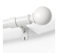 Joydeco Lot de tringles à rideaux réglables - Blanc - 76 à 304 cm - Avec embout en aluminium - Pour salle de douche, chambre à coucher, salon