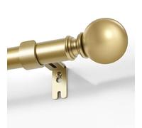 Joydeco Lot de tringles à rideaux réglables dorées 76 à 365 cm avec embout en aluminium pour salle de douche, chambre à coucher, salon (doré, 76 à 365 cm)
