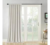 Joydeco Rideau Occultant 100% Thermiques Velours Ivoire Format Personnalisé cm Lot de 1 Galon Fronceur Rideau Dressin Salon Chambre Élégante Lourds 330g/㎡