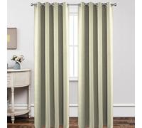 Joydeco Rideau Occultant 2 Pièces L 140 x H 175, Rideau Thermique Isolant Beige Clair Anti Chaleur Tenture Opaque à Oeillets Isolation Lumiere Anti UV Decoration Chambre Maison Salon Intérieurs