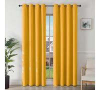 Joydeco Rideau Occultant 2 Pièces, Rideau Thermique Isolant Anti Chaleur Tenture Opaque à Oeillets Isolation Lumiere Anti UV Decoration Chambre Maison Salon Intérieurs