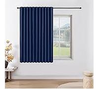 Joydeco Rideau Occultant Thermique sur Mesure Bleu Marine 1 Panneau, Rideau Thermique Isolant Anti Froid et Chaleur à Pattes Cachées et Passe Tringle, 85% Blocage de Lumière