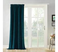 Joydeco Rideau Velours Bleu Vert 330g/m² avec Revêtement 100% Anti-Lumineux Format Personnalisé 1 Panneau