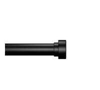 Joydeco Tringle à rideaux réglable en métal noir mat de 2,5 cm de diamètre 304,8 cm de long avec embouts en aluminium, 81,3 à 304,8 cm