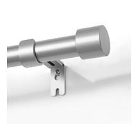 Joydeco Tringle de Rideau Réglable en Argent, Ensemble de 76 cm à 114 cm, Tringle de Rideau Décorative avec Embouts en Aluminium pour Salle de Bain, Chambre, Salon DEY2A