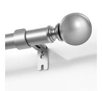 Joydeco Tringle de Rideau Réglable en Argent Set 76cm-114cm Tringle de Rideau Décorative avec Embouts en Aluminium pour Salle de Bain Chambre Salon DEY7A