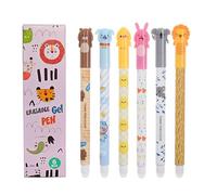JoyEcho 6PCS Stylos Gel Animaux Effaçables avec encre thermosensible pour Étudiants Retour Thermosensible,Diamètre de la Pointe 0,5 mm Gomme