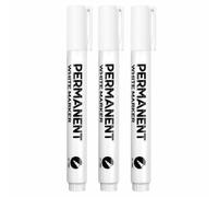 JoyEcho Lot de 3 Marqueurs Blancs Indélébiles, Stylo Blanc à Pointe 2mm, Imperméable et à séchage rapide, Feutre Acrylique Blanc pour Dessin sur Verre, Céramique, Pneu, Bois, Textile, Métal et Pierre