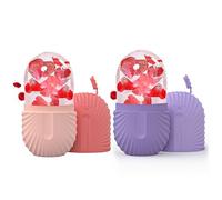 Joyeee 2Pcs Ice Roller, massage de glace pour les yeux, beauté du visage, soins de la peau compresse de glace rétrécit les pores réduit les poches améliore l'élasticité de la peau