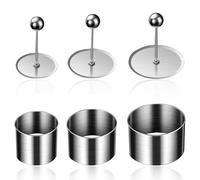 Joyeee Cercle a Patisserie, Moule à Gâteau en Acier Inoxydable, 3 Moules à Mousse de Tailles Différentes avec Poussoir, Ustensiles de Pâtisserie pour Crêpes, Pâtisseries et Desserts