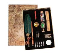 Joyeee Kit Calligraphie, inclus perles de cire à cacheter, Tampon de Cire, Plume d'oie à Encre pour Signatures, Enveloppes pour Signatures, Dessin, Ecriture, Décoration et Cadeau
