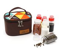 Joyeee Kit épice de camping PET, 3 bouteilles d’épices liquides et 3 mini pots, ensemble complet pour huile, sauce