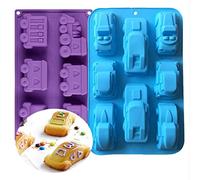 Joyeee Lot de 2 grands moules en silicone pour muffins, gâteaux, tarte, tarte, glaçons, savon, cadeaux pour enfants