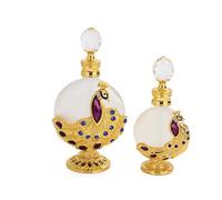 Joyeee Lot de 2 mini bouteilles de parfum vintage en verre de 30 ml et 12 ml, rechargeables pour les voyages et les sorties, excellente idée de cadeau d'anniversaire pour amis, maman, grand-mère