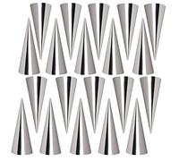 Joyeee Lot de 20 grands moules coniques en forme de corne de couleur crème, en acier inoxydable, 12,7 cm