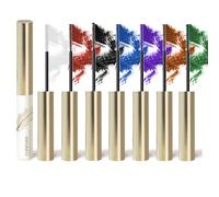 Joyeee Mascara Couleur, 7PCS Mascara Bleu Rose Vert Marron Waterproof Effet Faux Cils Volume, Long Lasting Thicky Allongement Lashes Extension Kit, Maquillage Yeux Cadeau pour Fille Femme