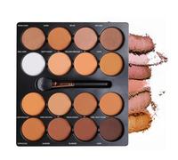 Joyeee Matte Contour Multi-Palette with Brush, 16 Colors Baked Starter Kit, Baked Balance-n-Brighten, Smooth Buildable & Blendable Formulas,Versatile Matte Nude Light to Dark, Big Size