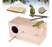 Joyeee Nids pour Cages à Oiseaux, Boîte Nid pour Perroquet avec Bois Pieds Perchoirs, Perchoir Natural Living pour Oiseau, perroquets, calopsittes, inséparables