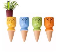 Joyeee Ollas Terre Cuite à Planter, 4 Pièces Cône en Argile d’arrosage, Arrosage Automatique et Ecologique pour Plante d'Intérieur et d'Extérieur, Système d'Irrigation Naturel, 140 ML chacun