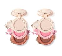 Joyeee Palette Maquillage Polyvalent, Palette de Blush et Highlighter et Contour 3 en 1, Poudre Scintillante Ultra-fine, Léger et Longue tenue, Face Palette Pour Contouring Sculpte et Illumine#3, 2PCS