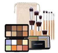 Joyeee Professional Makeup Highlight & Contour Pro Palette, 16 Teintes Kit pour Anti-cernes et Contour avec Pinceaux de maquillage, Texture Crémeuse pour Contouring