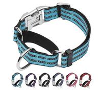 JOYEEIIOO Collier réfléchissant martingale pour chien avec boucle en métal robuste et réglable en nylon pour chiens de taille moyenne et grande - Bleu - XL