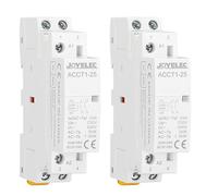 JOYELEC 2 pièces Contacteur AC pour usage domestique, 2P 25A 2NO Contacteur automatique CA domestique 220 V/230 V 50 / 60 Hz,2 pôles à deux voies, normalement ouverts montage sur rail DIN de 35 mm