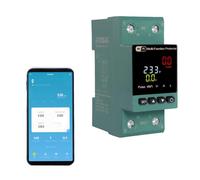 JOYELEC Smart Wifi Electric Consumption Energy Meter, 63 A, AC230V Simple Phase DIN Rail Couleur LCD Digital Meter, Automatic Leakage Protection Switch, Electric Power Consumption Monitor, APP Remote