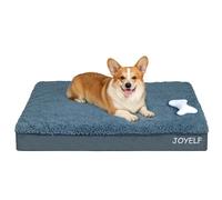 JOYELF Lit pour Chien de Taille Moyenne Tapis de lit orthopédique pour Chien, Tapis imperméable en Mousse pour Chien, Couverture Lavable et Amovible, Un Jouet couineur en Cadeau.