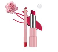 Joyeloo Lip Balm,Joyeloo Lip Glaze,Hydrating Glaze Lips Balm - Non-sticky Shine,Genli Lips Balm,Two-in-One Set Lipliner with Non-stick Cup Long-Lasting Waterproof Matte Lipstick Set (03#)