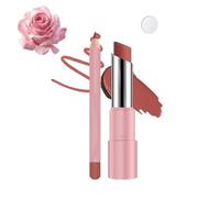 Joyeloo Lip Balm,Joyeloo Lip Glaze,Hydrating Glaze Lips Balm - Non-sticky Shine,Genli Lips Balm,Two-in-One Set Lipliner with Non-stick Cup Long-Lasting Waterproof Matte Lipstick Set (01#)
