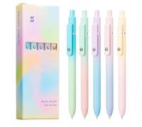 Joyeloo Lot de 5 stylos à encre gel dégradée pour prise de notes, dessin, gribouillage, utilisation au bureau ou à l'école, encre à séchage rapide, écriture lisse, prise en main confortable, sans