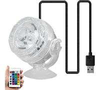 Joyeloo Submersible RGB LED Aquarium Spotlight, Éclairage Aquarium,LED d’Aquariums Spectre Complet avec Contrôleur,Eclairage Aquariums LEDs,étanche à L'eau LEDs Poisson Lumière D'éclairage (Coloré)