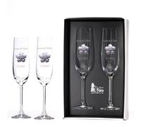 JOYERÍA EL FARO | Flûtes 25e anniversaire de mariage personnalisées | Cristal de Bohême haute résistance | Coffret premium inclus