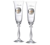 JOYERÍA EL FARO | Flûtes 50e anniversaire de mariage personnalisées | Cristal de Bohême haute résistance | Coffret premium inclus