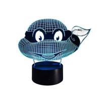 Joyes Ninja tortue divine Night light avec télécommande et Smart touch, 3D LED Smart Remote Control Table Light 16 couleurs enfants chambre décoration cadeau cadeau de vacances, base noire