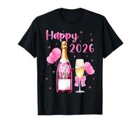Joyeuse année 2026, Bonne année 2026, Champagne, Coquette, nœud T-Shirt